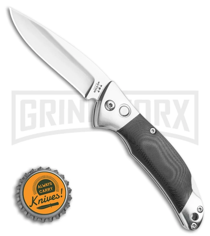 Bear And Son Black G-10 Automatic Lockback Knife - Satin Plain 4 Bear And Son Black G-10 Automatic Lockback Knife - Satin Plain - Image 4