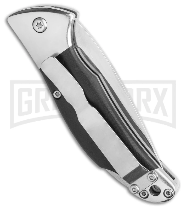 Bear And Son Black G-10 Automatic Lockback Knife - Satin Plain 3 Bear And Son Black G-10 Automatic Lockback Knife - Satin Plain - Image 3