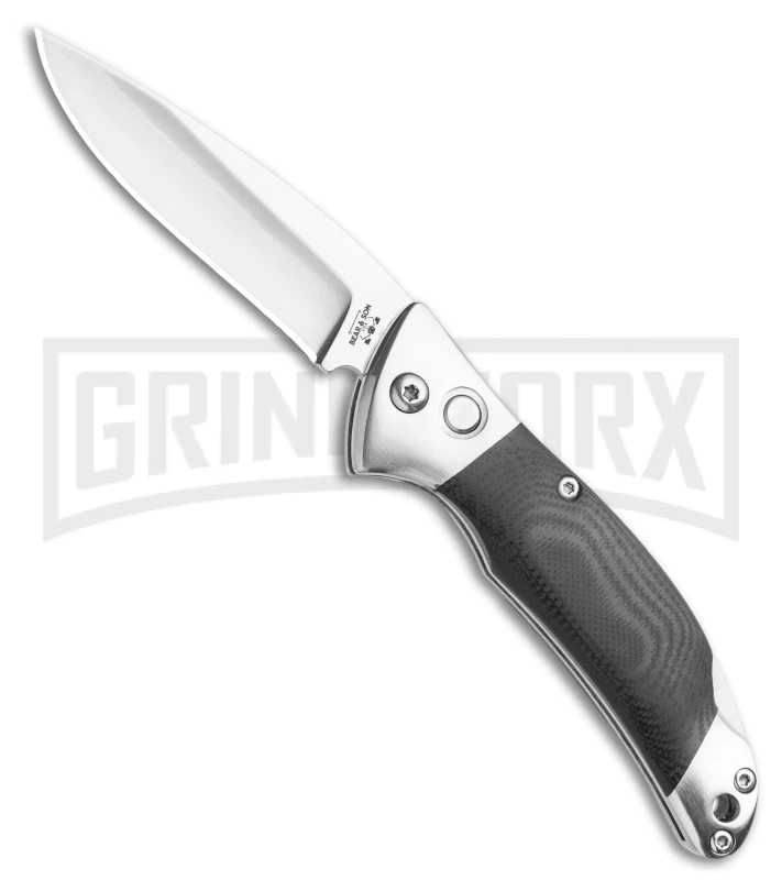 Bear And Son Black G-10 Automatic Lockback Knife - Satin Plain 1 Bear And Son Black G-10 Automatic Lockback Knife - Satin Plain
