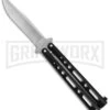 Bear & Son Butterfly Knife Black Steel - Clip Point Plain