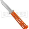 Bear & Son Butterfly Knife Orange Steel - Clip Point Plain