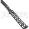 Bear & Son 115 Galaxy Butterfly Knife - Black Tanto Plain