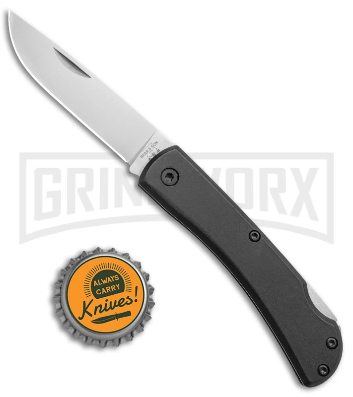 Bear & Son Small Farmhand Black Aluminum Lockback Knife - Satin Plain 4 Bear & Son Small Farmhand Black Aluminum Lockback Knife - Satin Plain - Image 4