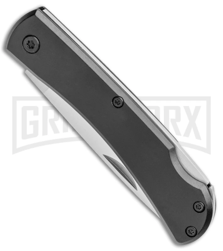 Bear & Son Small Farmhand Black Aluminum Lockback Knife - Satin Plain 2 Bear & Son Small Farmhand Black Aluminum Lockback Knife - Satin Plain - Image 2