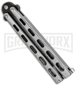 Bear And Son Knives SS14 Large Balisong Butterfly Knife - Tanto Damascus 6 Bear And Son Knives SS14 Large Balisong Butterfly Knife - Tanto Damascus -Knife Store Bear and Son Tanto Butterfly SS Damascus SS14AD BHQ 88455 jr side large