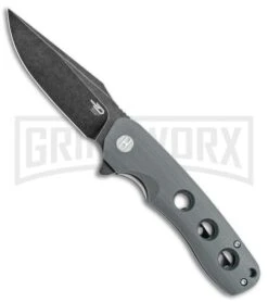 Bestech Knives Arctic Liner Lock Knife Gray G-10 - Black Stonewash Plain