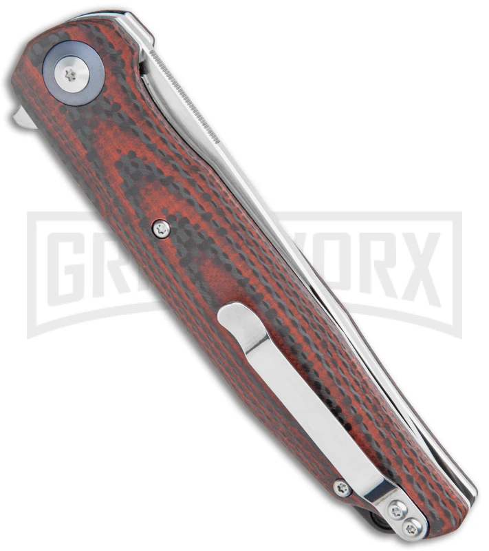 Bestech Knives Ascot Red/CF Liner Lock Knife - Satin Plain 3 Bestech Knives Ascot Red/CF Liner Lock Knife - Satin Plain - Image 3