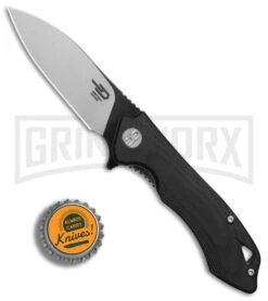Bestech Knives Beluga Black Liner Lock Knife - Two Tone Plain -Knife Store Bestech Knives Beluga Black G10 black satin BHQ 81596 er bottlecap large