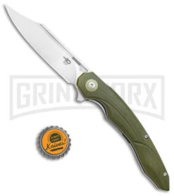 Bestech Knives Fanga Liner Lock Flipper Knife CF/Green G-10 (4" Satin) -Knife Store Bestech Knives Fanga LL Green G 10 Satin BG18B BHQ 96882 jr bottlecap large