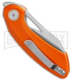 Bestech Knives Bihai Orange G-10 Pocket Knife - Satin/SW Plain -Knife Store Bestech Knives Hel Bihai Liner Lock Knife Orange G 10 Black Satin SW BHQ 179725 side kc large