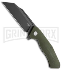 Bestech Knives OD Green G-10 Rockface Knife - Liner Lock Black D2