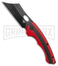Bestech Knives Skirmish Red/Black G-10 Folding Knife - Black SW Plain