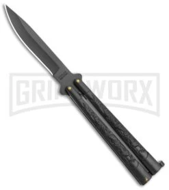 Black Dragon Balisong Butterfly Knife - Black Plain