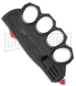 Atomic Black And Red OTF Automatic Knuckle Knife Biker USA - Dagger Two-Tone -Knife Store Black and Red OTF Automatic Knuckle Knife Biker USA Dagger Two Tone GX 35894 LS Side large