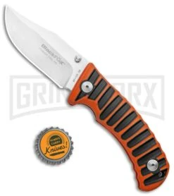 Boker BF-131 Fox Orange/Black Liner Lock Knife - Satin Plain -Knife Store Boker BF 131 Orange Black Fox Folder 01FX035 BHQ 117275 jr bottlecap large
