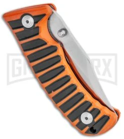 Boker BF-131 Fox Orange/Black Liner Lock Knife - Satin Plain -Knife Store Boker BF 131 Orange Black Fox Folder 01FX035 BHQ 117275 jr side large