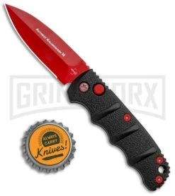 Boker Mini Kalashnikov Black Automatic Knife - Red Plain -Knife Store Boker Black Widow Mini Kalashnikov Auto Dagger Red 01KALS57NSOI BHQ 96966 jr bottlecap update large