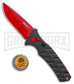 Boker Plus Black Widow Strike Automatic Knife - Drop Point Red -Knife Store Boker Black Widow Strike Drop DP Black Red 01BO434NSOI BHQ 97030 jr bottlecap large
