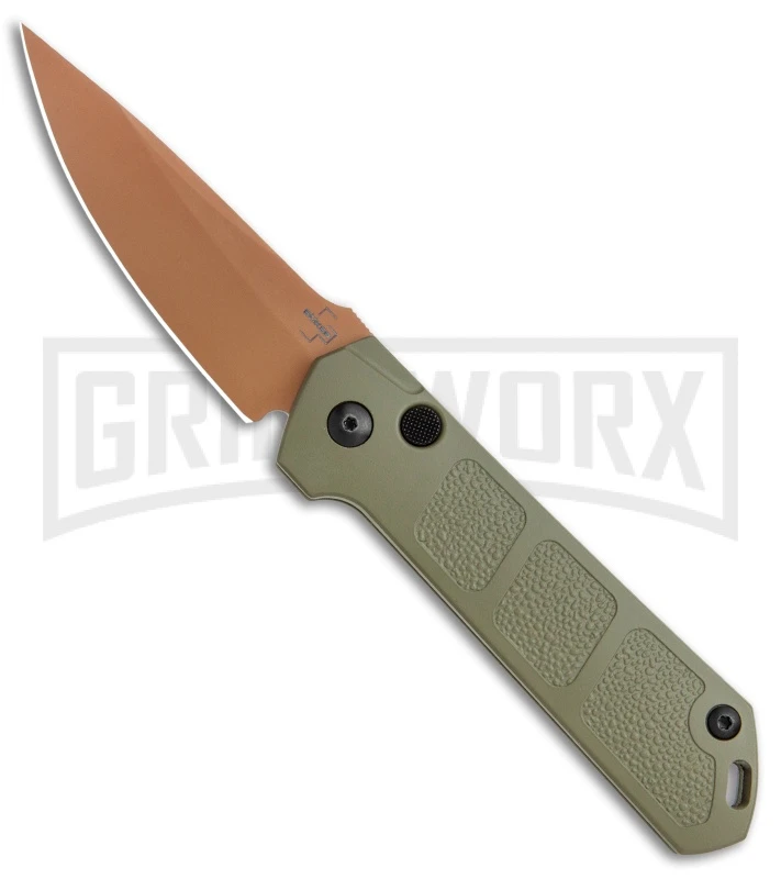 Boker Kihon OD Green Automatic Knife - Copper Plain 1 Boker Kihon OD Green Automatic Knife - Copper Plain