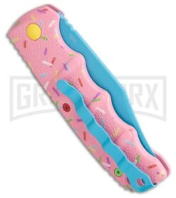 Boker Dessert Warrior Kalashnikov Pink Donut Automatic Knife Bowie- Blue Plain -Knife Store Boker Dessert Warrior Kalashnikov Clip Point Automatic Knife Blue Donut BHQ 184953 side kc 2 2 gx large