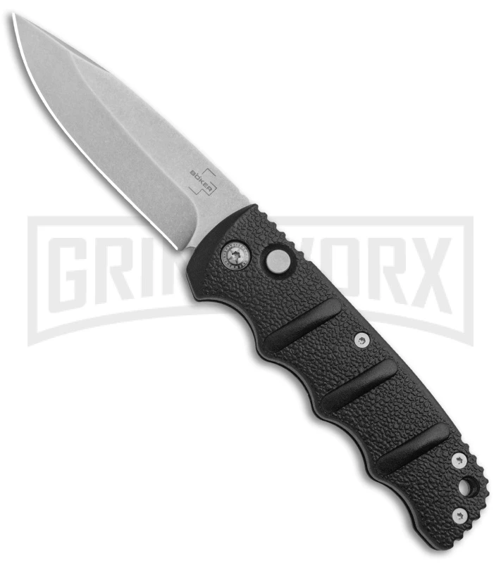 Boker Kalashnikov Black Automatic Knife - Drop Point Bead Blast Plain 1 Boker Kalashnikov Black Automatic Knife - Drop Point Bead Blast Plain