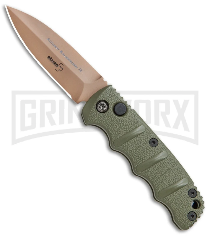 Boker Desert Warrior Mini Kalashnikov OD Green Automatic Knife - Copper Plain 1 Boker Desert Warrior Mini Kalashnikov OD Green Automatic Knife - Copper Plain