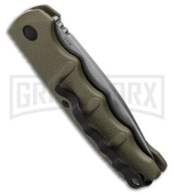 Boker Kalashnikov OD Green Automatic Knife - SW Plain -Knife Store Boker Kalashnikov Automatic Knife OD Green 3.25 XHP Satin BHQ 92085 LS Side large