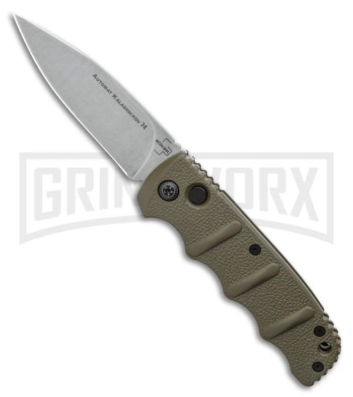 Boker Kalashnikov OD Green Automatic Knife - SW Plain 1 Boker Kalashnikov OD Green Automatic Knife - SW Plain