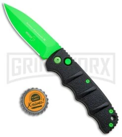 Boker Kalashnikov Automatic Knife - D2 Dagger Electric Green Plain -Knife Store Boker Kalashnikov Black Widow Green jr bottlecap large 1