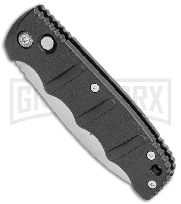 Boker Kalashnikov Black Automatic Knife - D2 Satin Plain 2 Boker Kalashnikov Black Automatic Knife - D2 Satin Plain - Image 2