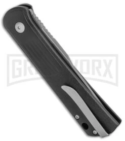 Boker Lundquist Alluvial Black Aluminum Automatic Knife - Bead Blast Plain -Knife Store Boker Lundquist Alluvial Auto Black Aluminum BB BHQ 125067 jr side large
