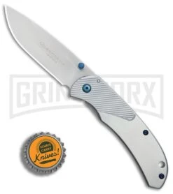 Boker Magnum Blue Dot Stainless Folding Knife - Satin Plain -Knife Store Boker Magnum Blue Dot BHQ 80862 er bottlecap large