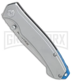 Boker Magnum Blue Steel Stainless Steel Folding Knife - Satin Plain 6 Boker Magnum Blue Steel Stainless Steel Folding Knife - Satin Plain -Knife Store Boker Magnum Blue Steel BHQ 80861 er spine large