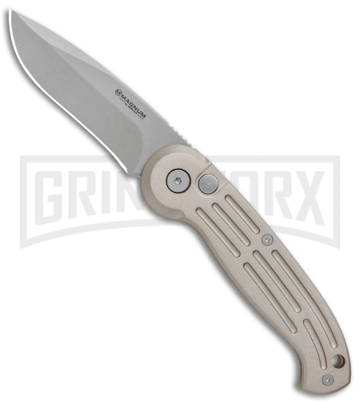 Boker Magnum Speedmaster Champagne Automatic Knife - Bead Blast Plain 1 Boker Magnum Speedmaster Champagne Automatic Knife - Bead Blast Plain