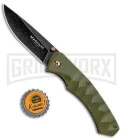 Boker Magnum Iguanodon OD Green G-10 Liner Lock Knife - Black SW Plain 7 Boker Magnum Iguanodon OD Green G-10 Liner Lock Knife - Black SW Plain -Knife Store Boker Magnum Iguanodon LL OD Green G 10 Black SW 01SC072 BHQ 118403 jr bottlecap large