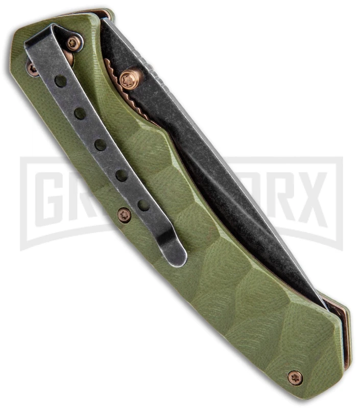 Boker Magnum Iguanodon OD Green G-10 Liner Lock Knife - Black SW Plain 3 Boker Magnum Iguanodon OD Green G-10 Liner Lock Knife - Black SW Plain - Image 3