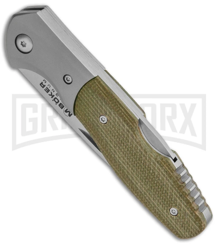 Boker Magnum Nice Green Lock Back Knife Micarta - Satin Plain 2 Boker Magnum Nice Green Lock Back Knife Micarta - Satin Plain - Image 2