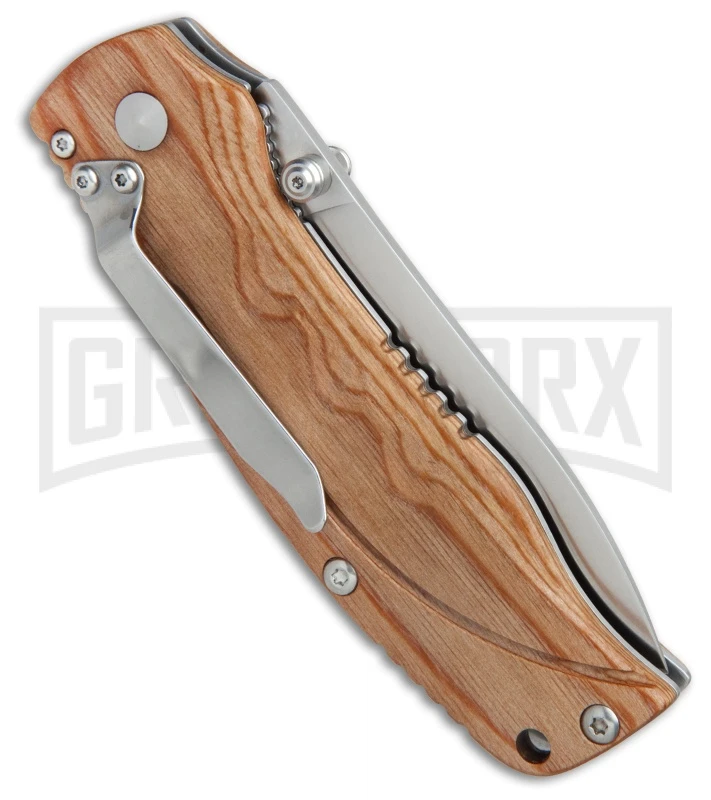 Boker Magnum Pakka Hunter Wood Folding Knife - Satin Plain 2 Boker Magnum Pakka Hunter Wood Folding Knife - Satin Plain - Image 2