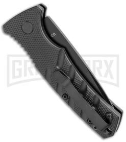 Boker Mini Strike Automatic Knife Black - Drop Point Black Plain 6 Boker Mini Strike Automatic Knife Black - Drop Point Black Plain -Knife Store Boker Mini Strike Auto Black Black 01BO436NSOI BHQ 99629 jr side large