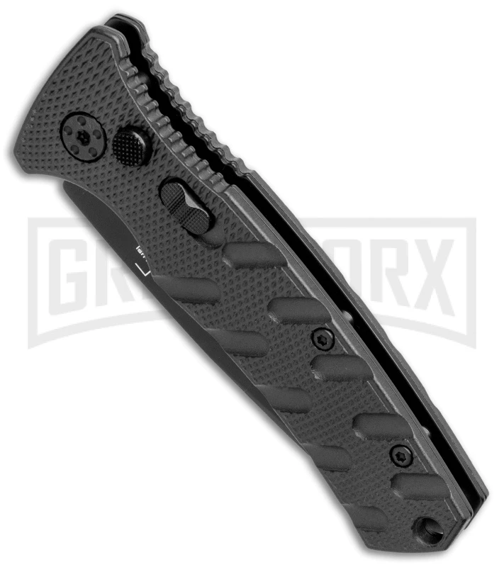Boker Mini Strike Automatic Knife Black - Drop Point Black Plain 2 Boker Mini Strike Automatic Knife Black - Drop Point Black Plain - Image 2