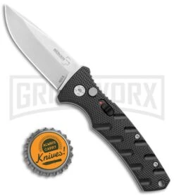 Boker Mini Strike Automatic Knife Black - Drop Point Stonewash Plain -Knife Store Boker Mini Strike Auto Black SW 01BO435NSOI BHQ 99628 jr bottlecap large 1