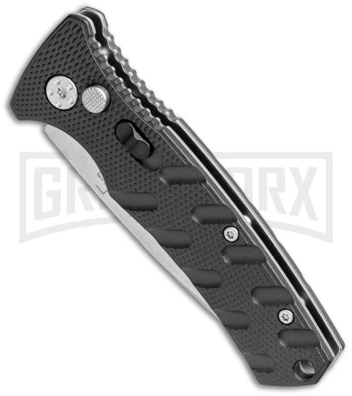 Boker Mini Strike Automatic Knife Black - Drop Point Stonewash Plain 2 Boker Mini Strike Automatic Knife Black - Drop Point Stonewash Plain - Image 2