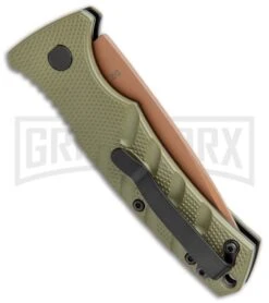 Boker Mini Strike Automatic Knife Black - Drop Point Copper Plain -Knife Store Boker Mini Strike Auto OD Green Copper 01BO438NSOI BHQ 99631 jr side large 1