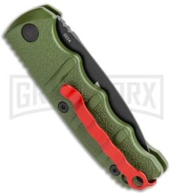 Boker Mini Kalashnikov Warhawk Automatic Knife Green - D2 Black Plain -Knife Store Boker Mini Warhawk Kalashnikov Auto Dagger Green Black BHQ 113923 jr side large