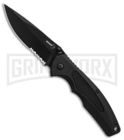 Boker Plus Gemini NGA Black Polymer Spring Assisted Knife - Black Serr