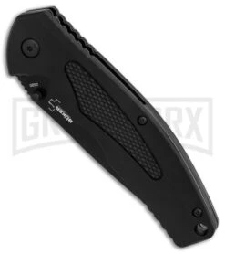 Boker Plus Gemini NGA Black Polymer Spring Assisted Knife - Black Serr -Knife Store Boker Plus Gemini NGA Black black serr BHQ 80765 er spine large