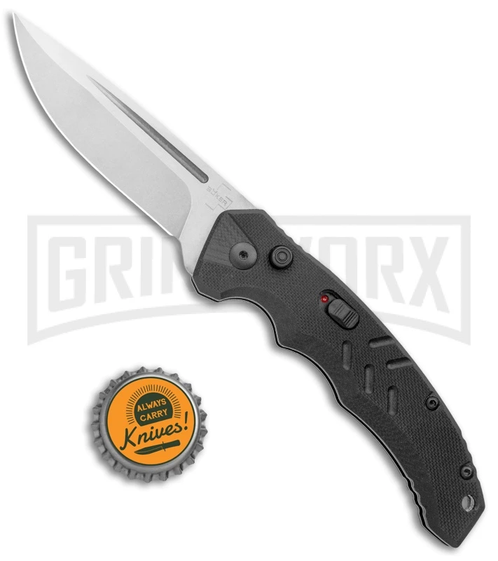 Boker Plus Intention II Automatic Folding Knife Black - Stonewash Drop Point 4 Boker Plus Intention II Automatic Folding Knife Black - Stonewash Drop Point - Image 4