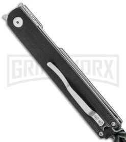 Boker Plus Kansei Nori Black G-10 Liner Lock Knife - Satin Plain -Knife Store Boker Plus Kansei Nori LL Black G 10 Satin 01BO890 BHQ 101766 jr side large