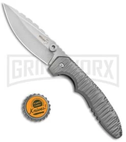 Boker Plus Sulaco Titanium Folding Knife - Stonewash Plain -Knife Store Boker Plus Ram Maramba Sulaco Ti SW 01BO034 BHQ 67851 jr bottlecap large