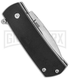 Boker Plus Shamsher Black Automatic Liner Lock Knife - Satin Plain -Knife Store Boker Plus Shamsher Auto LL Black G 10 Satin BHQ 139170 jr side 2 large